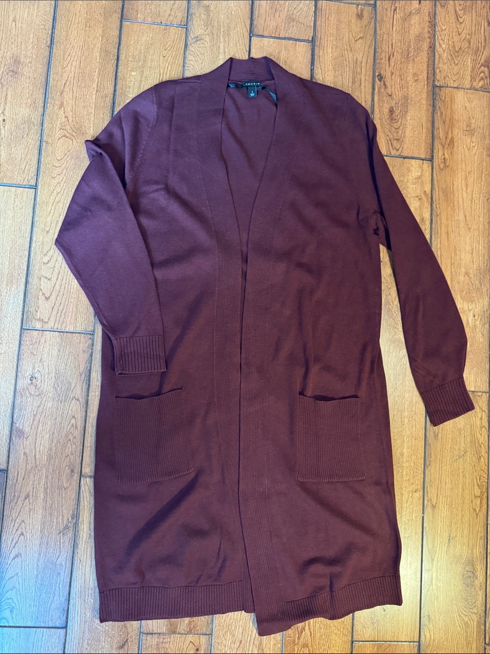 torrid Open-Front Long Cardigan in Deep Wine